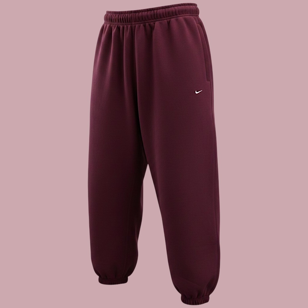 🚹 M US — Nike Solo Swoosh Loose-fit Sweatpants [BURGUNDY CRUSH] HV1088–652